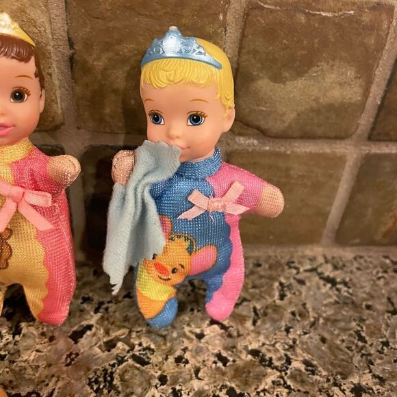 Vintage Disney Tolly Tots Cinderella Belle and Ariel 4 inch Plush Dolls - Picture 4 of 11